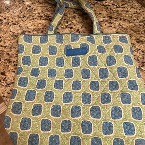 Vera Bradley Geometric Green and Blue Tote